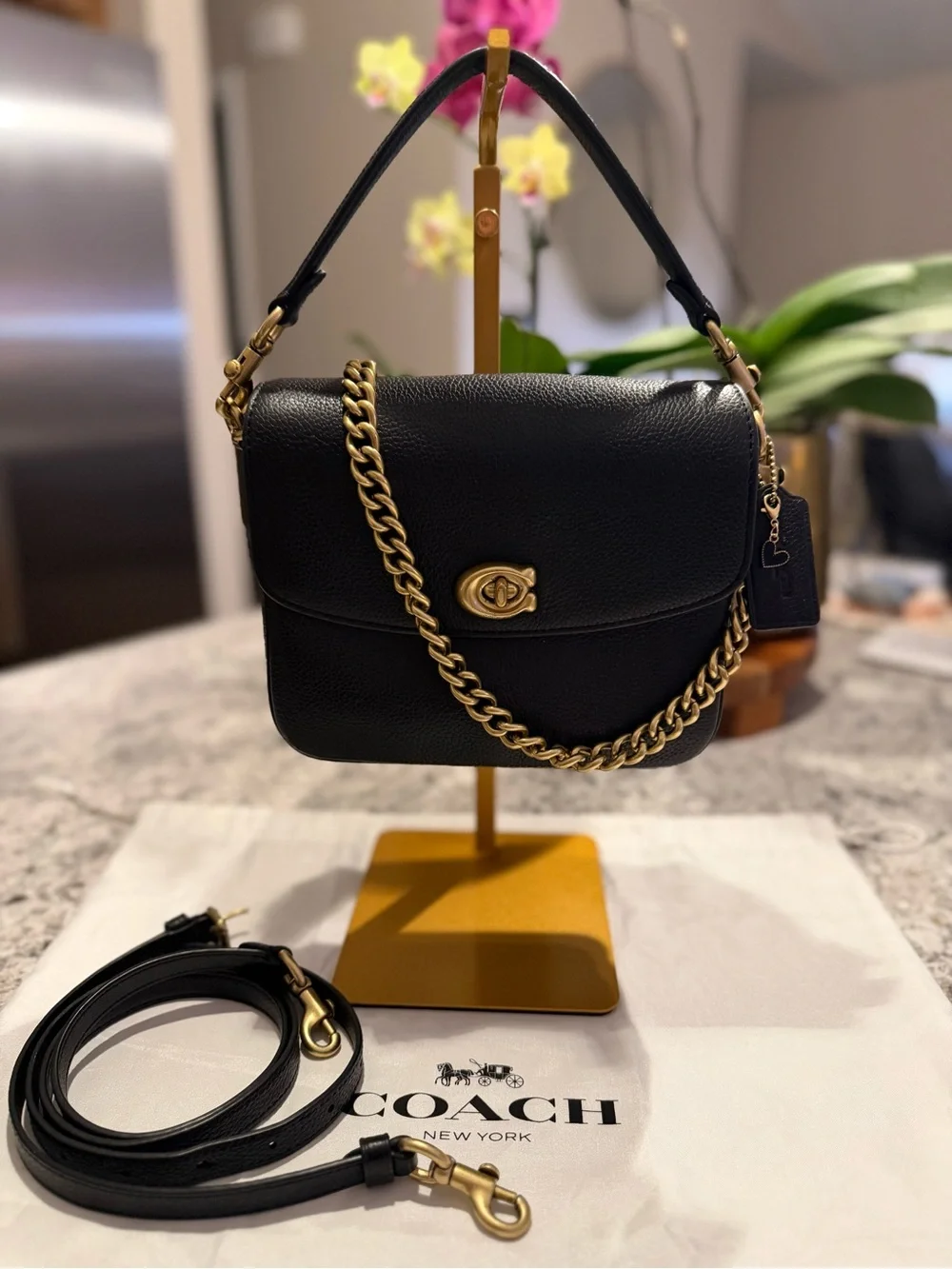 Coach Cassie Crossbody 19 in Black Pebble Leather – Style 88346 (EUC)